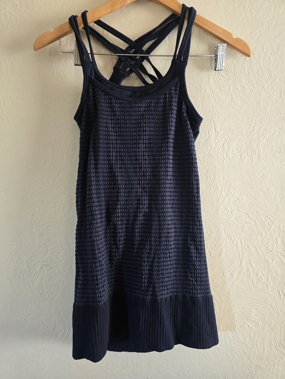 ATHLETA, Mind Over Matter Pixel Support Tank,  Navy Blue Geo, Size XS